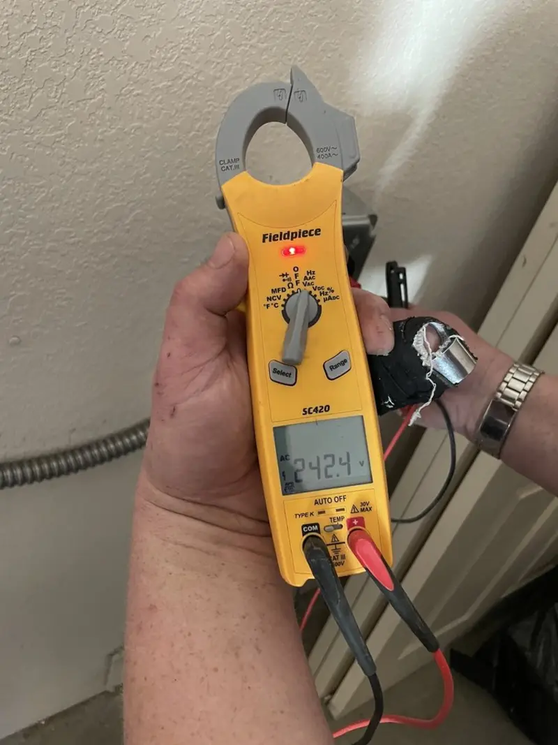 Voltage testing with clamp meter during Generator Installation in Viroqua